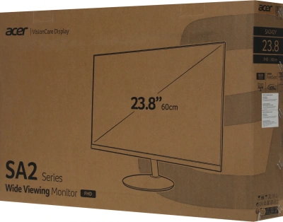 Монитор Acer 23.8" SA242YHbi черный VA LED 4ms 16:9 HDMI матовая 250cd 178гр/178гр 1920x1080 100Hz FreeSync VGA FHD 2.64кг