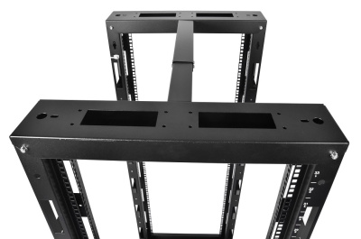 Стойка двухрамная ЦМО СТК-24.2-9005 24U 620ммX800мм направл.под закл.гайки 250кг черный