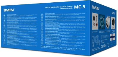 Колонки Sven АС MC-5 2.0 белый 50Вт BT