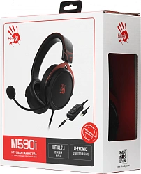 Наушники с микрофоном A4Tech Bloody M590i красный/черный 1м мониторные USB оголовье (M590I SPORTS RED)