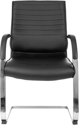 Кресло Бюрократ T-8010-Low-V черный эко.кожа низк.спин. полозья металл хром