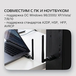 Адаптер USB Buro BU-BT40C BT4.0+EDR class 1 100м черный