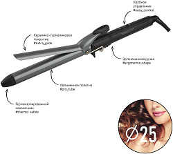 Щипцы Scarlett SC-HS60011 60Вт черный макс.темп.:190С покрытие:керамико-турмалиновое