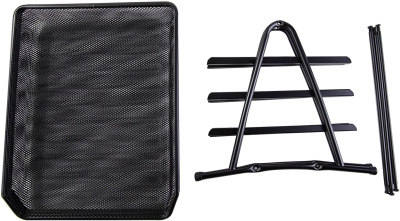 Лоток горизонтальный Deli E9181 для бумаг 350х278х275мм черный металл сетка