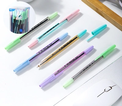 Ручка шариков. Deli Macaron EQ6C-B d=0.7мм син. черн.