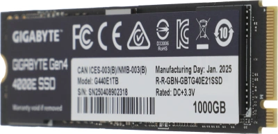 Накопитель SSD Gigabyte PCIe 4.0 x4 1000GB G440E1TB 4000E M.2 2280