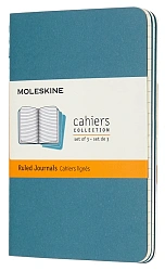 Блокнот Moleskine CAHIER JOURNAL CH011B44 Pocket 90x140мм обложка картон 64стр. линейка голубой (3шт)