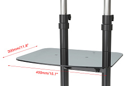 Стойка для телевизора Cactus CS-ST04H черный 37"-70" макс.45кг напольный мобильный