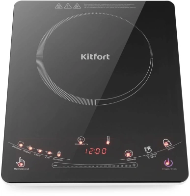 Плита Электрическая Kitfort КТ-106 черный стеклокерамика (настольная)