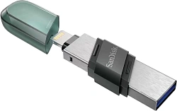Флеш Диск Sandisk 128Gb iXpand Flip SDIX90N-128G-GN6NE USB3.1 зеленый/серебристый