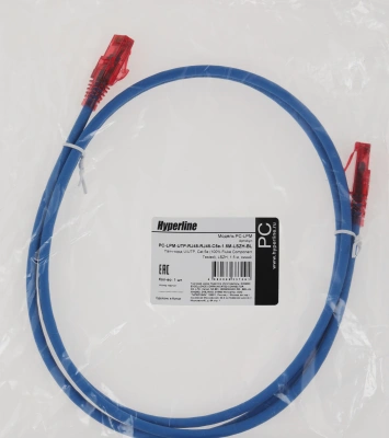 Патч-корд Hyperline PC-LPM-UTP-RJ45-RJ45-C5e-1.5M-LSZH-BL PC-LPM-UTP-RJ45-RJ45-C5E-1.5M UTP RJ-45 вил.-вилка RJ-45 кат.5E 1.5м синий LSZH (уп.:1шт) 24AWG