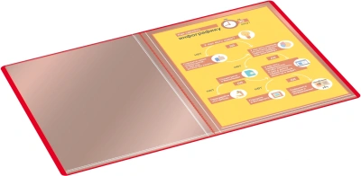 Папка с 30 прозр.вклад. Silwerhof Eco A4 пластик 0.5мм красный