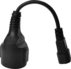 Шнур питания Lanmaster LAN-PPS/14-0.2-BK Schuko-С14 проводник.:3x0.75мм2 0.2м 220В 10А (упак.:1шт) черный