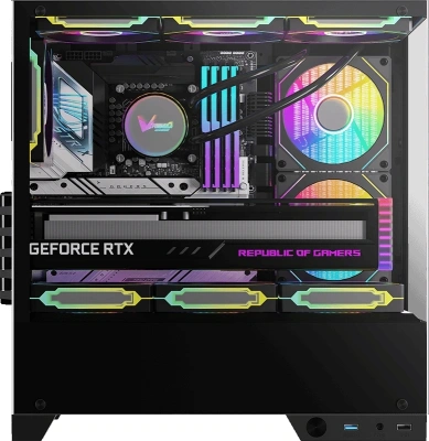 Корпус Formula Crystal Z1M Plus FR черный без БП mATX 5x120mm 2xUSB3.0 1xUSB3.1 audio bott PSU