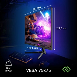 Монитор Digma 23.8" Overdrive 24P410F черный IPS LED 1ms 16:9 HDMI матовая 300cd 178гр/178гр 1920x1080 200Hz G-Sync FreeSync DP FHD USB 2.8кг