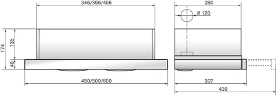 Вытяжка встраиваемая Elikor Интегра Glass 50Н-400-В2Д нержавеющая сталь/стекло бежевое управление: кнопочное (1 мотор)
