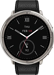 Смарт-часы Amazfit Active 2R A2437 Premium 43.9мм 1.32" AMOLED корп.серебристый рем.черный разм.брасл.:150-210мм (6970100377569)