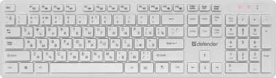Клавиатура + мышь Defender Auckland C-987 клав:белый мышь:белый USB беспроводная Multimedia (45987)