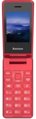 Мобильный телефон XENIUM X600 красный раскладной 2Sim 2.8" 240x320 Nucleus 0.3Mpix GSM900/1800 MP3 FM microSD max32Gb