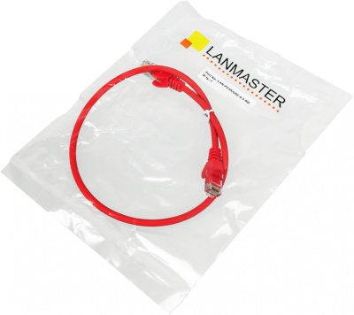 Патч-корд Lanmaster LAN-PC45/U5E-0.5-RD UTP RJ-45 вил.-вилка RJ-45 кат.5E 0.5м красный LSZH (уп.:1шт)