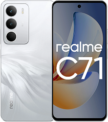 Смартфон Realme RMX5303 C71 128Gb 8Gb белый моноблок 3G 4G 2Sim 6.67" 720x1604 Android 15 50Mpix 802.11 a/b/g/n/ac NFC GPS GSM900/1800 GSM1900 Protect FM microSD max2048Gb