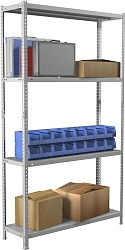 Стеллаж Практик MS Standart 200KD/100x30/4 пол.:4 разборная 2000x1000x300мм серый (S24099243402)