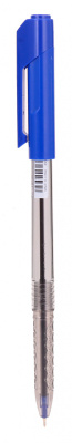 Ручка шариков. Deli Arrow EQ00830 прозрачный/синий d=0.5мм син. черн.