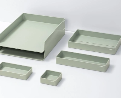 Набор лотков горизонтальный Deli NS001GREEN 6отд. разборный 324х239х45мм зеленый