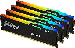 Память DDR5 4x32GB 5200MHz Kingston KF552C40BBAK4-128 Fury Beast RGB RTL Gaming PC5-41600 CL40 DIMM 288-pin 1.25В kit single rank с радиатором Ret