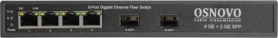 Коммутатор Osnovo SW-7042 4x1Гбит/с 2xКомбо(1000BASE-T/SFP) 2SFP неуправляемый