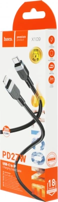 Кабель Hoco X109 IP PD 36339(L=3M) USB Type-C (m)-Lightning (m) 1м черный