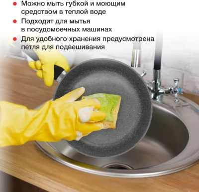 Сковорода Starwind Chef Induction SW-CHI4028GR круглая 28см покрытие: Pfluon ручка несъемная (без крышки) серый
