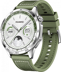 Смарт-часы Huawei Watch GT 4 Phoinix-B19W 46мм 1.43" AMOLED корп.серебристый рем.зеленый разм.брасл.:140-210мм (55020BGY)