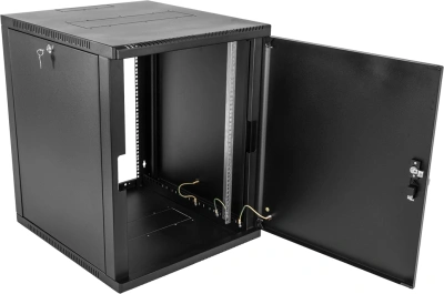 Шкаф коммутационный ЦМО (ШРН-12.500.1-9005) настенный 12U 600x529мм пер.дв.стал.лист 200кг черный 470мм 18кг 180град. 612мм металл