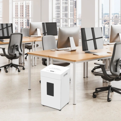 Шредер Cactus CS-SH-K9 белый (секр.P-4) фрагменты 15лист. 48лтр. скрепки скобы пл.карты