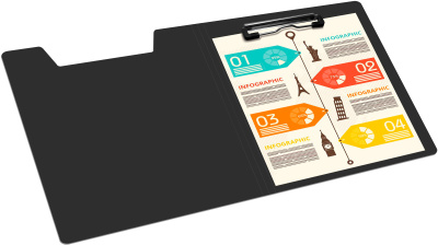 Папка клип-борд Бюрократ -PD602BLCK A4 пластик 1.2мм черный с крышкой