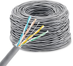 Кабель сетевой KingPrice KP-utp-c5e-0.4mm-CU-305m UTP 4 пары cat.5E solid 0.40мм Cu 305м серый