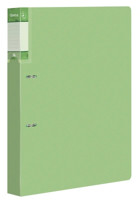 Папка на 2-х D-кольцах Бюрократ Gems GEM0812/2RGRN A4 пластик 0.7мм кор.32мм торц.карм с бум. встав зеленый турмалин
