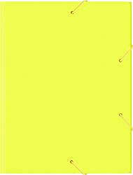 Папка на резинке Бюрократ Double Neon DNE510YEL A4 пластик кор.30мм 0.5мм желтый