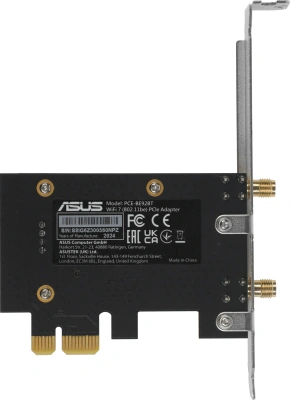 Сетевой адаптер Wi-Fi + Bluetooth Asus PCE-BE92BT BE9400 PCI Express (ант.внеш.несъем.) 2ант.