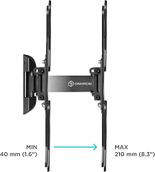 Кронштейн для телевизора Onkron M2 черный 26"-65" макс.35кг настенный поворот и наклон