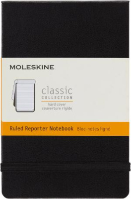 Блокнот Moleskine REPORTER QP511 Pocket 90x140мм 192стр. линейка твердая обложка черный