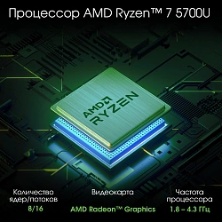 Ноутбук Digma Pro Breve Ryzen 7 5700U 16Gb SSD512Gb AMD Radeon Graphics 15.6" IPS FHD (1920x1080) Windows 11 Pro silver WiFi BT Cam 4500mAh (DN15R7-ADXW01)
