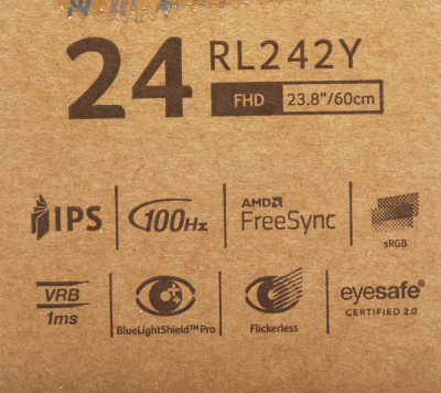 Монитор Acer 23.8" Vero RL242YEyiiv темно-серый IPS LED 4ms 16:9 HDMI матовая 250cd 178гр/178гр 1920x1080 100Hz FreeSync VGA FHD 2.63кг