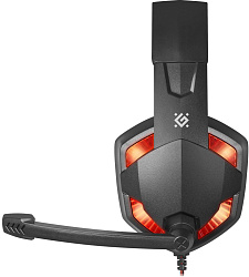 Наушники с микрофоном Defender Warhead G-370 черный/красный 2м накладные оголовье (64037)