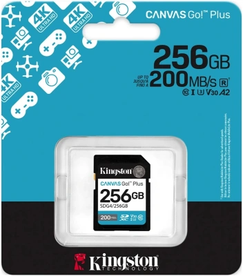 Флеш карта SDXC 256GB Kingston SDG4/256GB Canvas Go! Plus V30 + adapter
