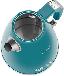 Чайник электрический Kitfort КТ-6748 1.5л. 2200Вт бирюзовый/нержавеющая сталь корпус: нерж.сталь/пластик