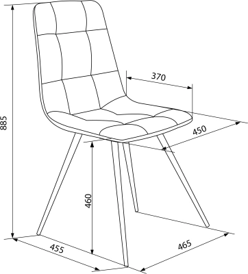 Стул для дома Бюрократ CH-K1 бежевый Holland 06 металл черный на ножках (CH-K1_1/HL07)