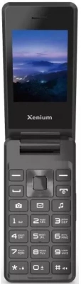 Мобильный телефон XENIUM X600 темно-серый раскладной 2Sim 2.8" 240x320 Nucleus 0.3Mpix GSM900/1800 MP3 FM microSD max32Gb