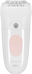 Эпилятор Braun SE5-050 скор.:2 насад.:4 от электр.сети от аккум. белый/розовый